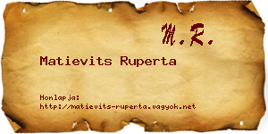 Matievits Ruperta névjegykártya